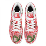 Amaryllis Flower Print High Top Leather Sneakers