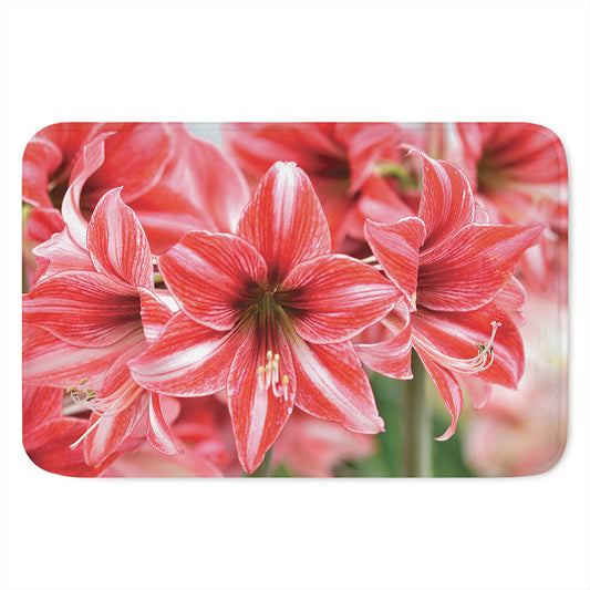 Amaryllis Flower Print Indoor Door Mat