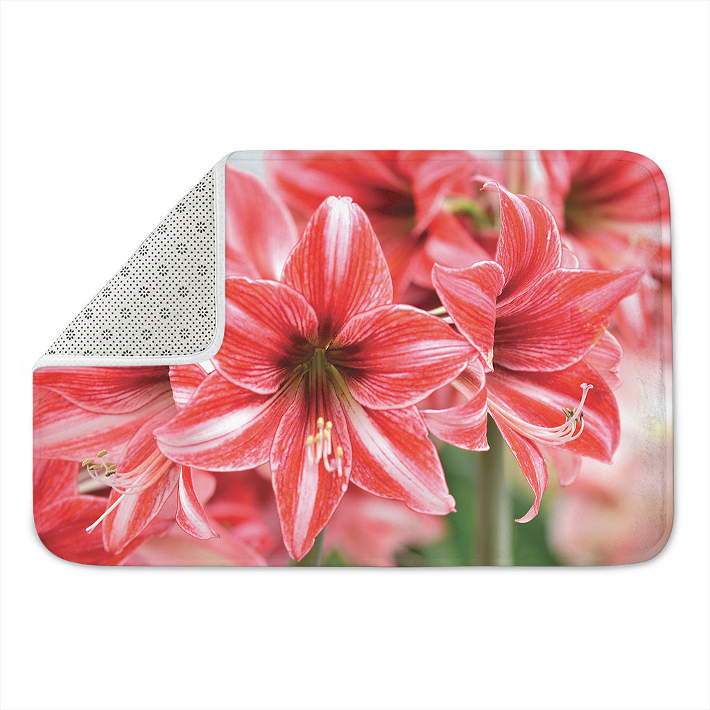 Amaryllis Flower Print Indoor Door Mat