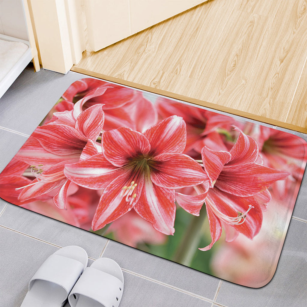 Amaryllis Flower Print Indoor Door Mat