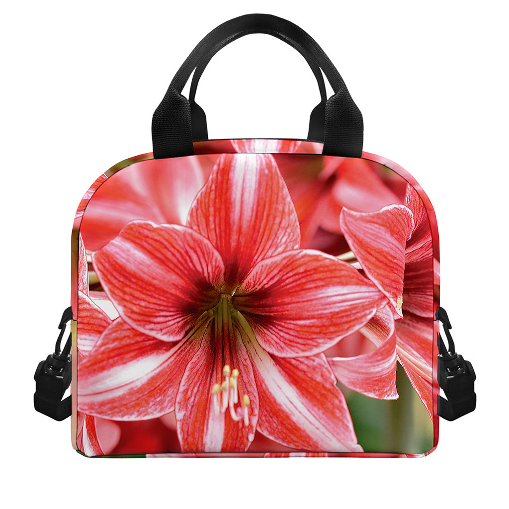 Amaryllis Flower Print Insulated Lunch Bag