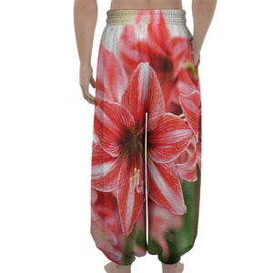 Amaryllis Flower Print Lantern Pants