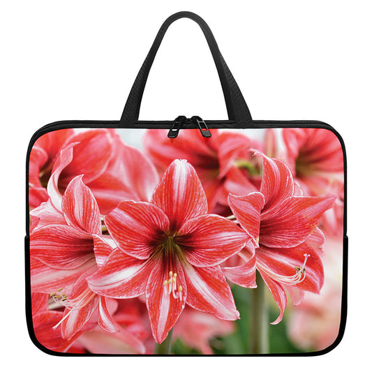 Amaryllis Flower Print Laptop Sleeve With Handle