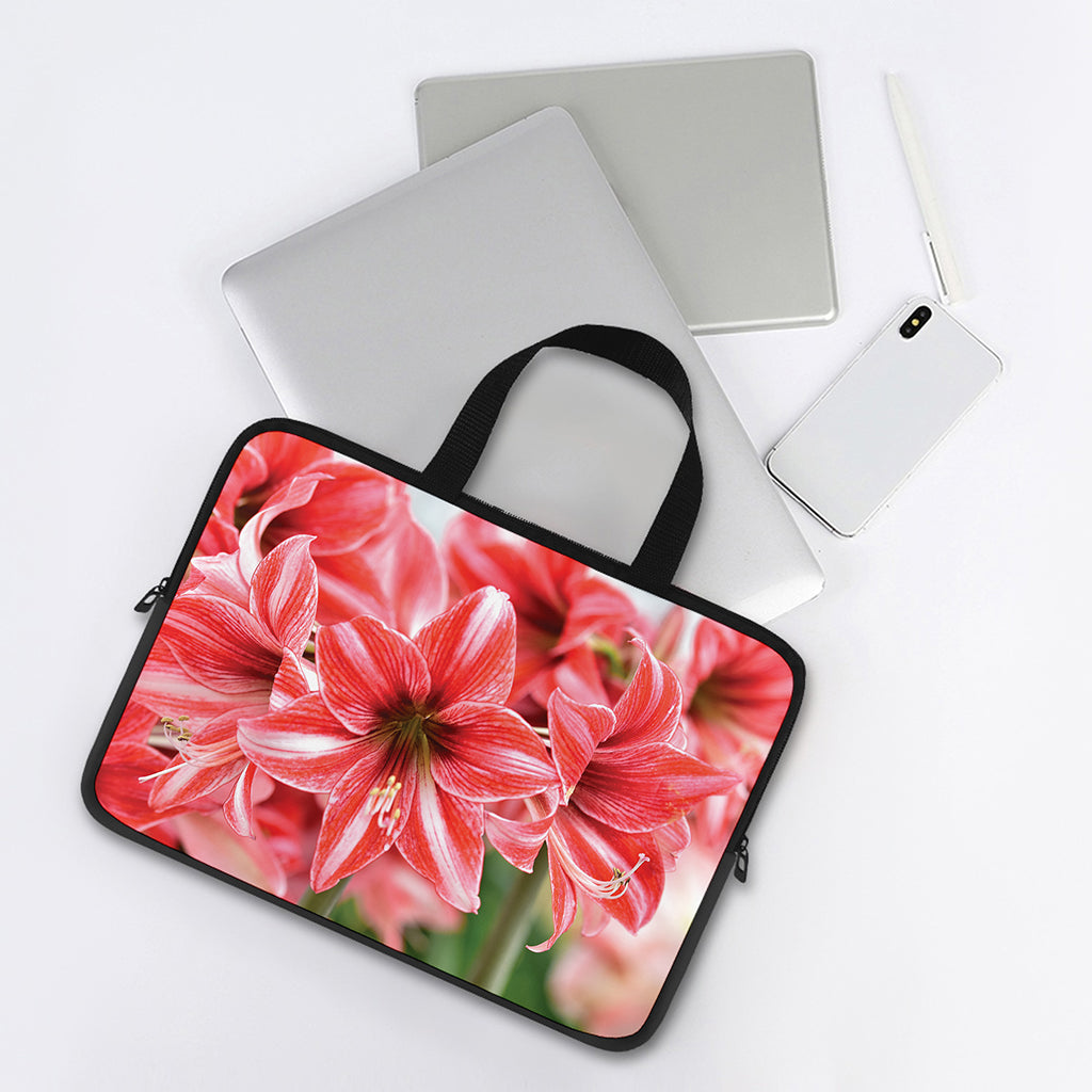 Amaryllis Flower Print Laptop Sleeve With Handle