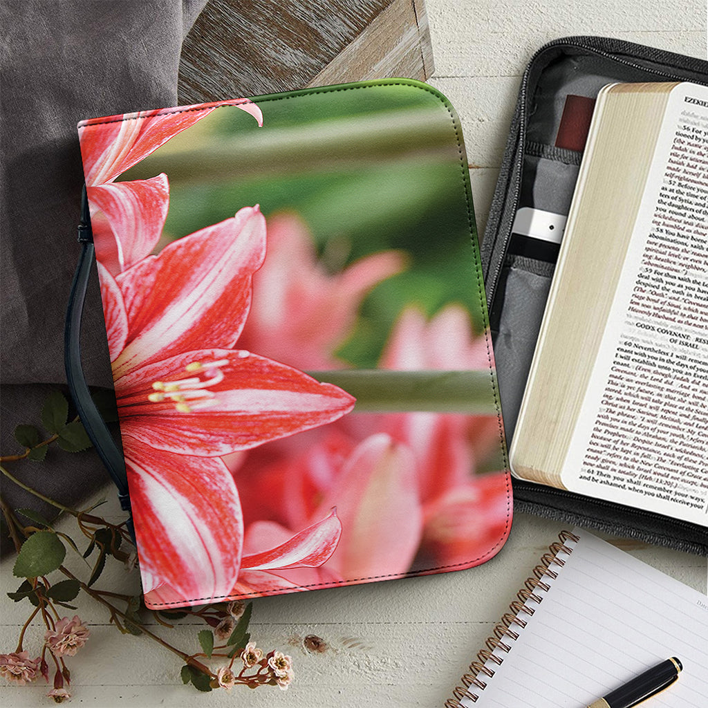Amaryllis Flower Print Leather Bible Cover