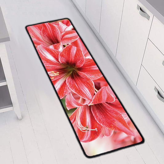 Amaryllis Flower Print Long Kitchen Mat