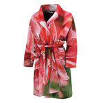 Amaryllis Flower Print Men's Bathrobe