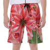 Amaryllis Flower Print Men's Beach Shorts