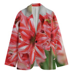 Amaryllis Flower Print Men's Blazer