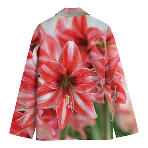 Amaryllis Flower Print Men's Blazer