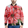 Amaryllis Flower Print Men's Bomber Jacket