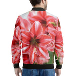 Amaryllis Flower Print Men's Bomber Jacket