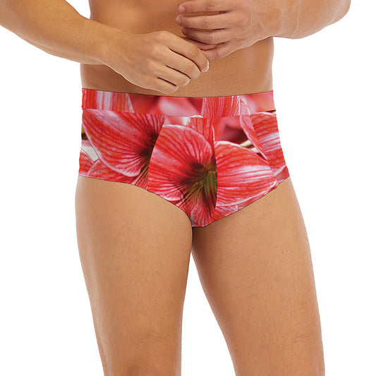 Amaryllis Flower Print Men's Briefs