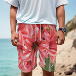 Amaryllis Flower Print Men's Cargo Shorts