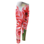 Amaryllis Flower Print Men's Compression Pants