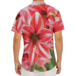 Amaryllis Flower Print Men's Deep V-Neck Shirt