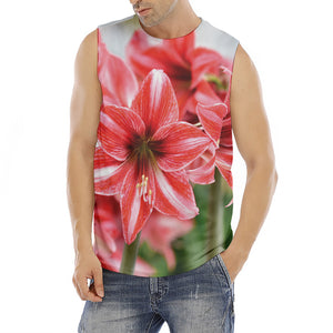 Amaryllis Flower Print Men's Fitness Tank Top