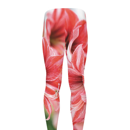 Amaryllis Flower Print Men's leggings