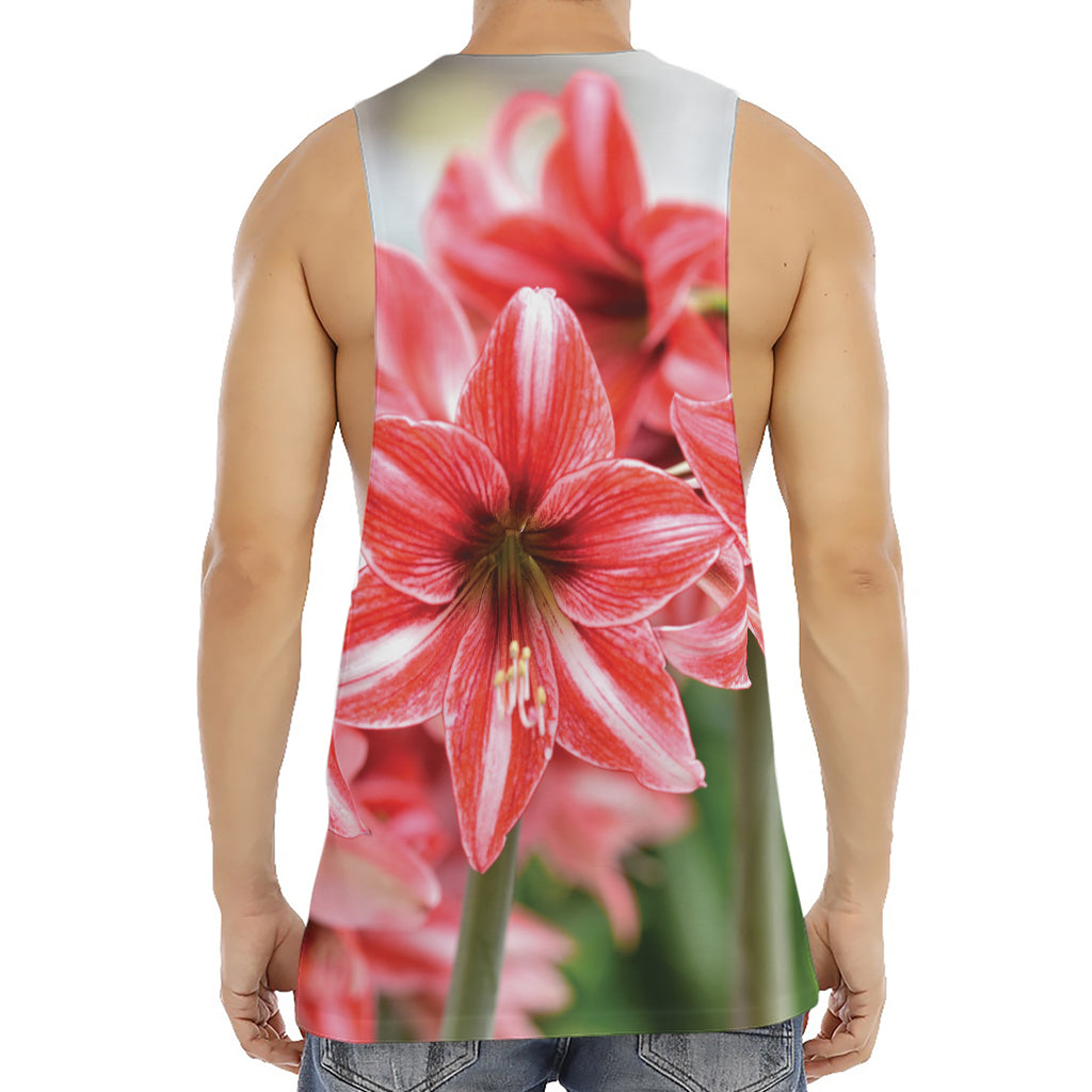 Amaryllis Flower Print Men's Muscle Tank Top