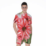 Amaryllis Flower Print Men's Rompers