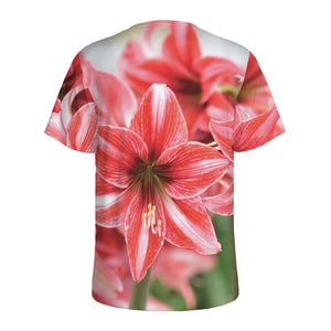 Amaryllis Flower Print Men's Sports T-Shirt