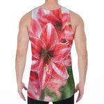 Amaryllis Flower Print Men's Velvet Tank Top