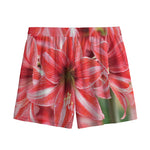 Amaryllis Flower Print Mesh Shorts