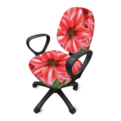 Amaryllis Flower Print Office Chair Cover