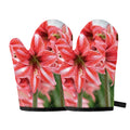 Amaryllis Flower Print Oven Mitts