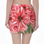 Amaryllis Flower Print Pencil Mini Skirt