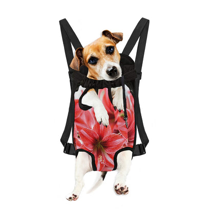 Amaryllis Flower Print Pet Carrier Backpack