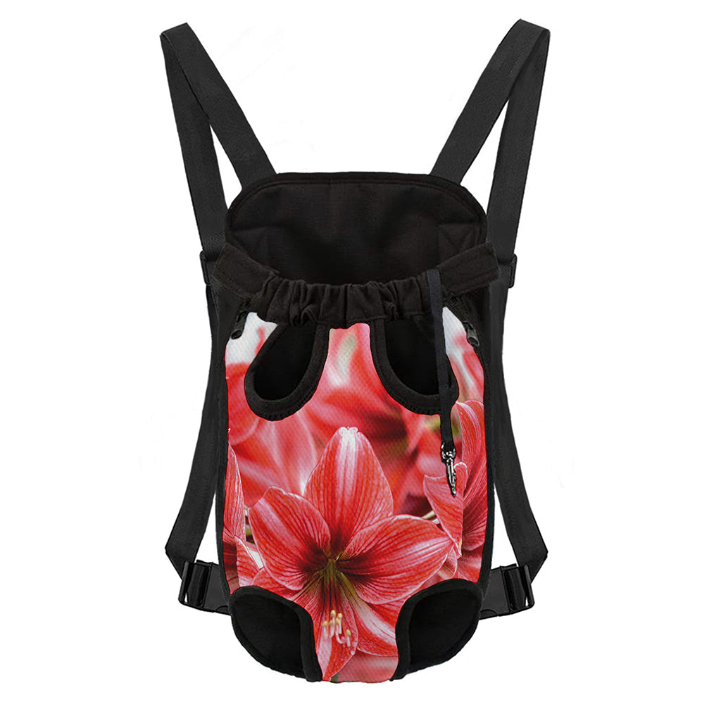 Amaryllis Flower Print Pet Carrier Backpack
