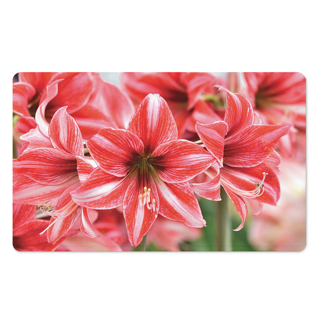 Amaryllis Flower Print Polyester Doormat