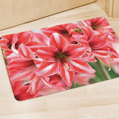 Amaryllis Flower Print Polyester Doormat