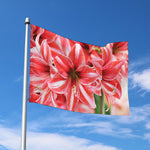 Amaryllis Flower Print Polyester Flag