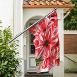 Amaryllis Flower Print Polyester Flag