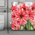 Amaryllis Flower Print Polyester Shower Curtain