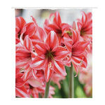 Amaryllis Flower Print Polyester Shower Curtain