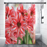 Amaryllis Flower Print Premium Shower Curtain