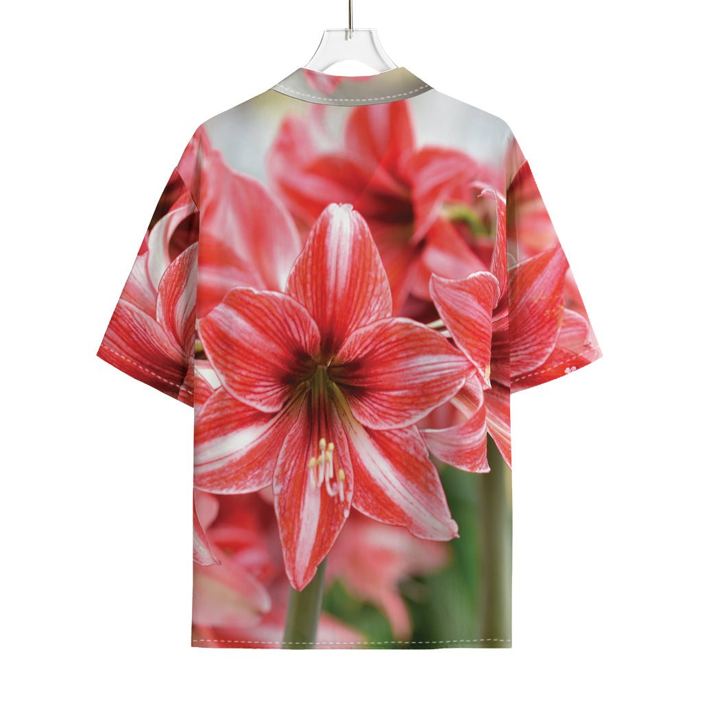 Amaryllis Flower Print Rayon Hawaiian Shirt