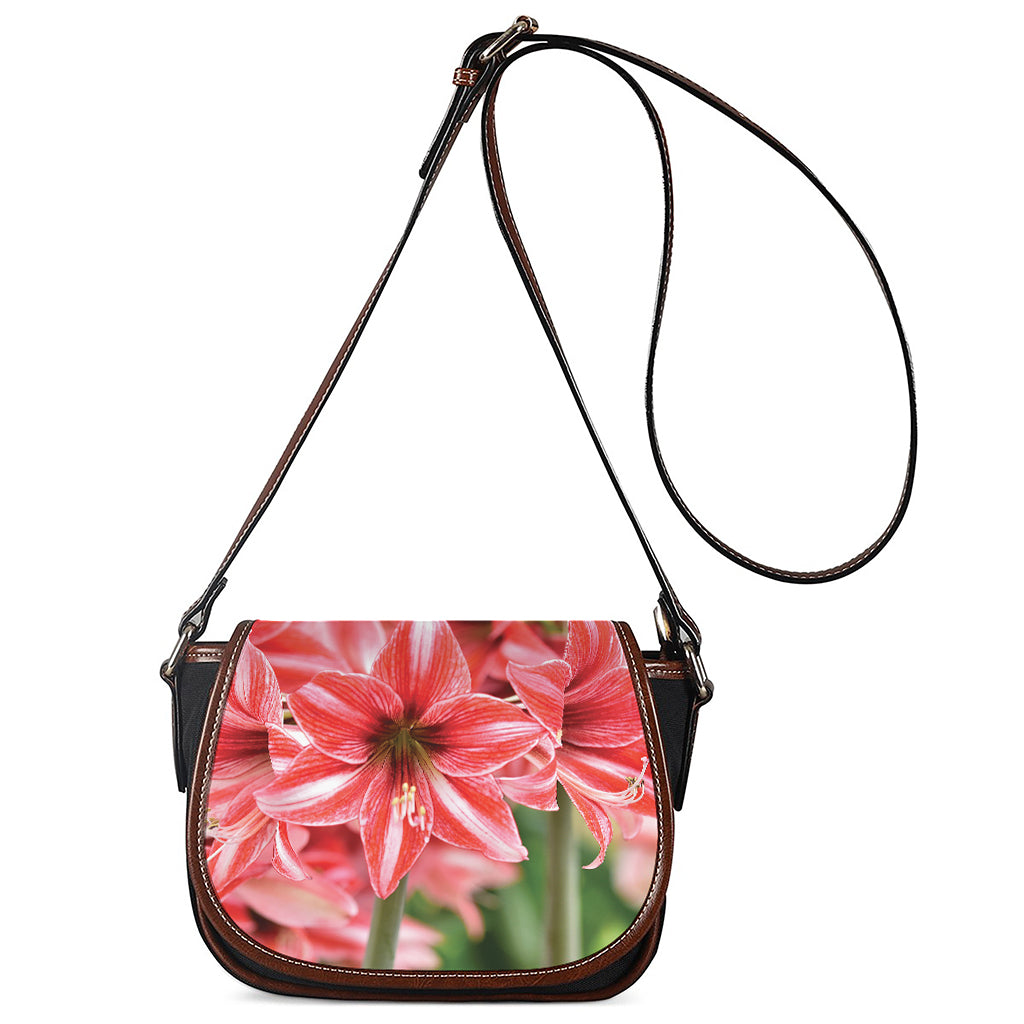 Amaryllis Flower Print Saddle Bag