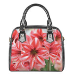 Amaryllis Flower Print Shoulder Handbag