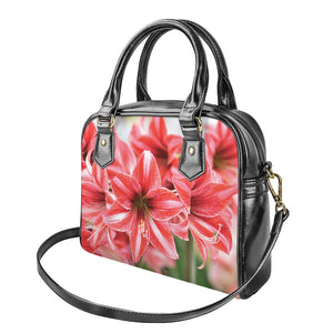 Amaryllis Flower Print Shoulder Handbag