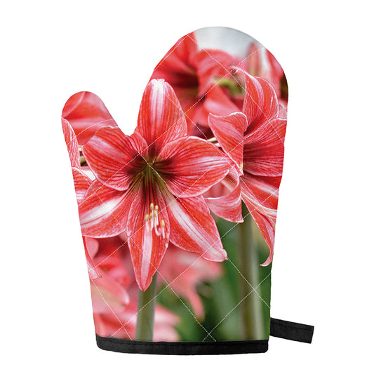 Amaryllis Flower Print Single Oven Mitt
