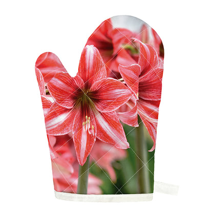Amaryllis Flower Print Single Oven Mitt