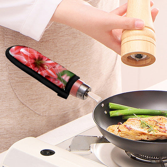 Amaryllis Flower Print Skillet Handle Cover
