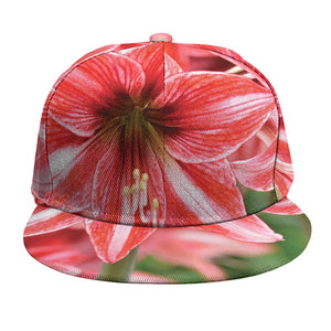 Amaryllis Flower Print Snapback Cap