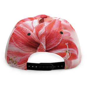 Amaryllis Flower Print Snapback Cap