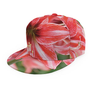 Amaryllis Flower Print Snapback Cap