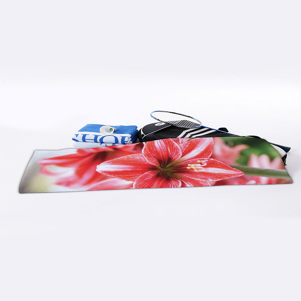 Amaryllis Flower Print Sports Towel